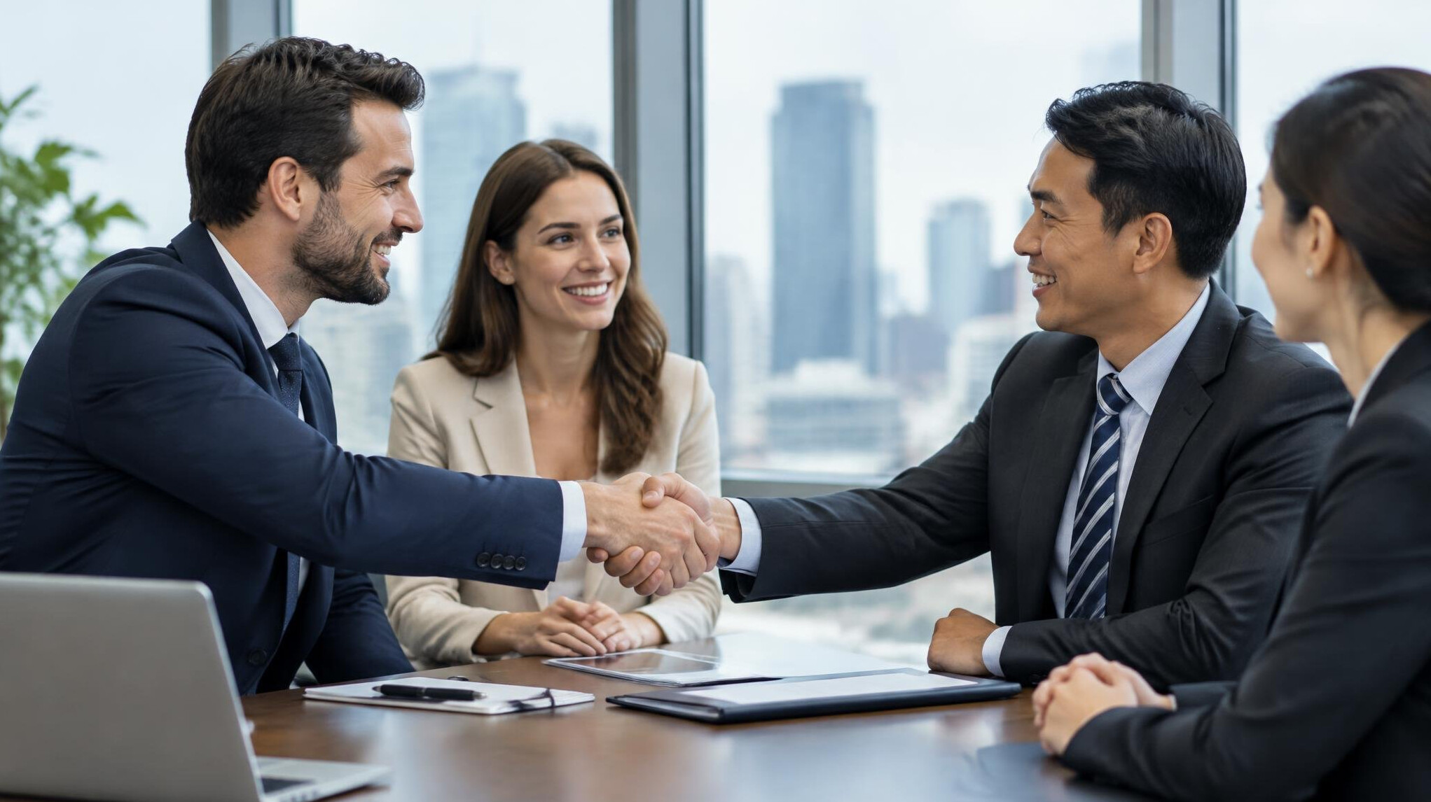 team handshake agreement