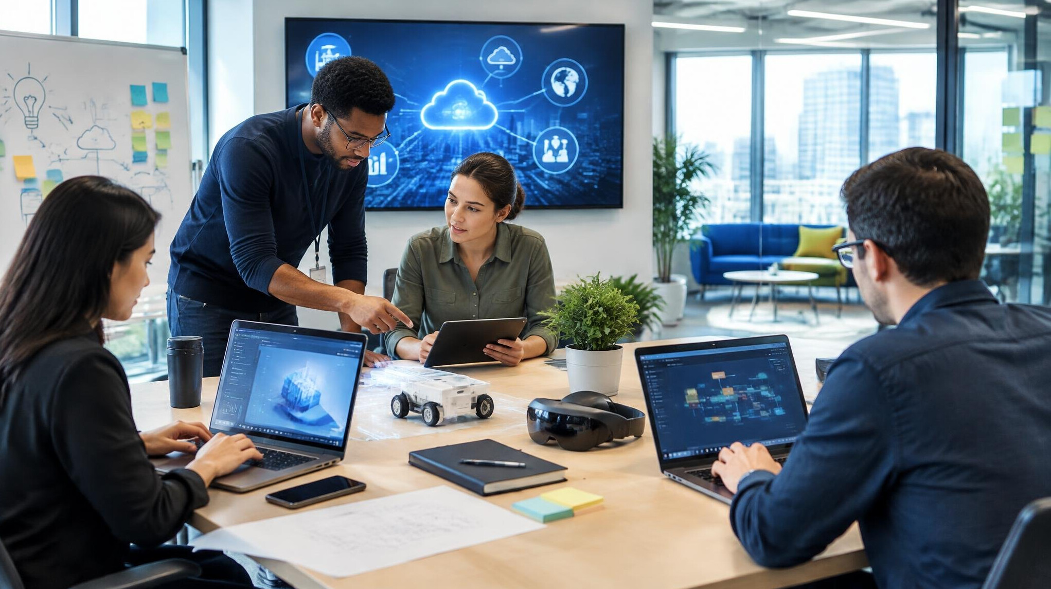 modern office with tech